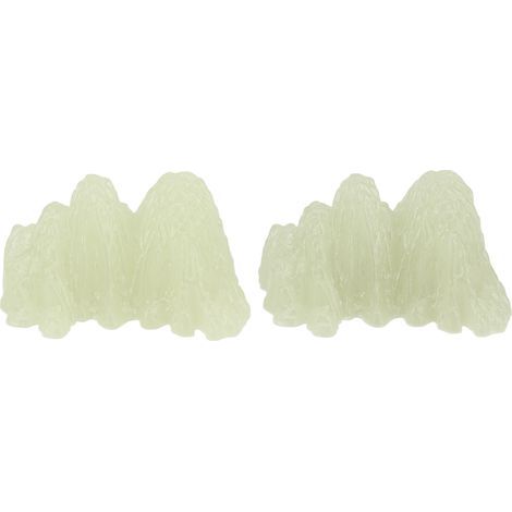 2 Pierres Vertes Fluorite Cristal Minéral Spécimen Décor Lumineux Super Brillant Roche Artificielle pour Aquarium Paysage Ornement Style 02 (1/5)