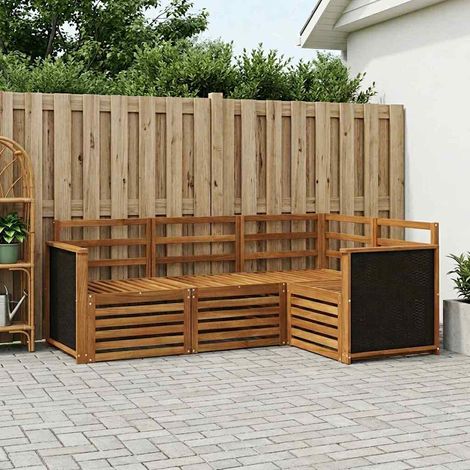 vidaXL Sofagarnituren 4 pcs Massivholz Akazie (1/5)