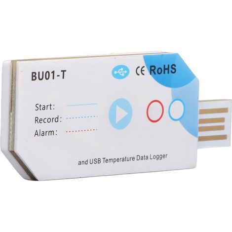 Enregistreur de données USB température humidité jetable 32000 points 120 jours rapport PDF pour logistique frigorifique (1/5)