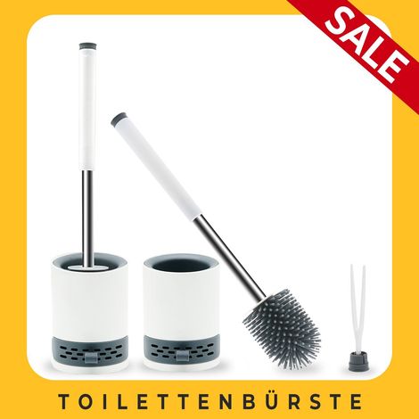 SONNI 2 in 1 Toilettenbürste Silikon ohne bohren mit Pinzette & Klobürste Halter Wandmontage WC Bürste