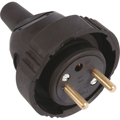 DEBFLEX - FICHE MALE ETANCHE A BAGUE 2P+T 16A DROITE NOIR - 713250