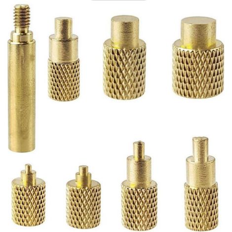 Lot de 8 embouts de fer à souder pour inserts filetés M2 M2.5 M3 M4 M5 M6 M8, Pointes Filets Rapportés pour composants d'imprimante 3D en plastique et projets de bricolage