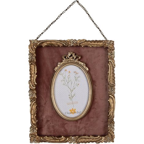 Cadre photo 10x15 cm en plastique rose et doré - Style classique à suspendre verticalement - PANGIVO (1/3)