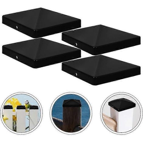 jeux de capuchons de protection en plastique pour poteaux de clôture, compatibles avec les poteaux de terrasse. (1/3)