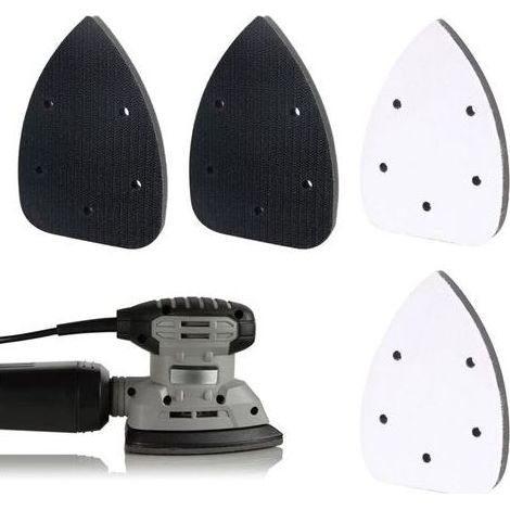 Lot de 4 patins de ponçage en mousse auto-agrippante avec 5 trous, pour bois, métal, finition de meubles (1/5)