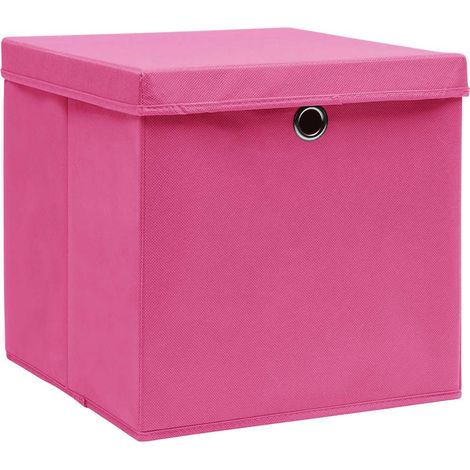 Maison Exclusive - Boîtes de rangement avec couvercles 4 pcs 28x28x28 cm Rose (1/5)