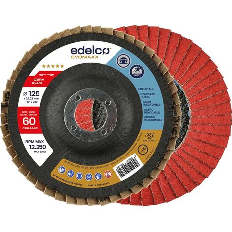 Disco milhojas CERAMICO EDELCO Cera Plus 115/60 base abombada, alta durabilidad.