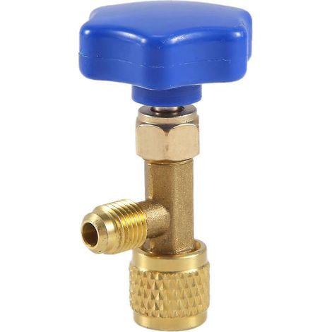 Robinet distributeur basse pression pour bouteilles et canettes de réfrigérant R22, R134a et R410A, raccord SAE 1/4", compatible avec les gaz R22, R134a et R410A. (1/4)
