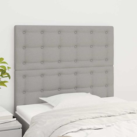 vidaXL Tête de lit Gris clair 80x5x118/128 cm Tissu (1/5)