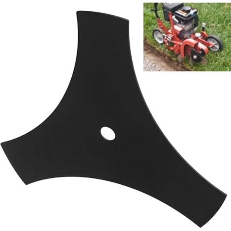 Lame de bordure à 3 pointes (trou central de 22,9 x 1,27 cm) remplace 4540020800 compatible avec Southland SWLE0799 79cc Walk Behind Coupe-bordure à gaz, noir, MO-3CM2-1 (1/5)