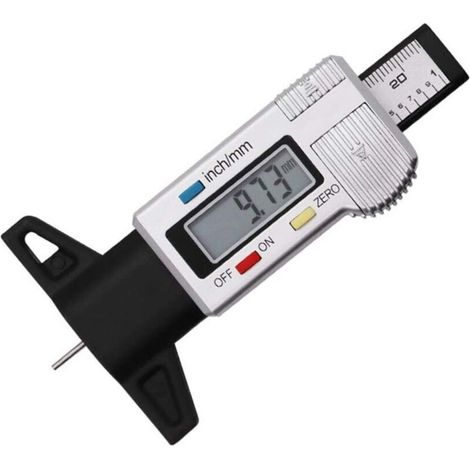 Jauge de profondeur de profil de pneu numérique avec écran LCD 0-25,4 mm (1/5)