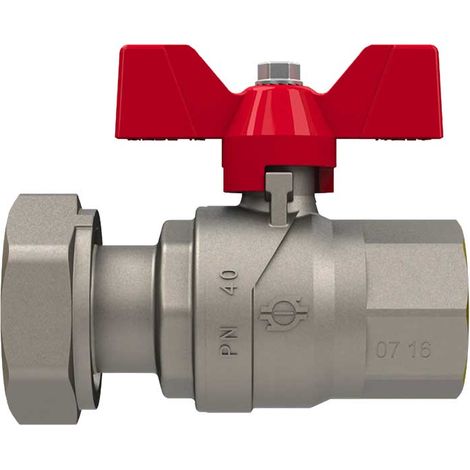 "VALVOLA A SFERA PASSAGGIO TOTALE FEMMINA CON DADO GIREVOLE FIV 1/2""""F x 3/4""""D - PN50"