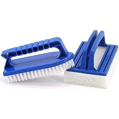 BRAVIX Lot de 2 brosses à éponge de piscine - Éponge de nettoyage - Brosse à algues - Pour la saleté et la mousse - Pour spa, petite piscine, baignoire, piscine (1/5)