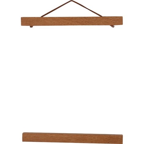 Cadre Photo Magnetique Bois Teck - 21 cm - Pour Affiches Impressions Photos Tissus - Lot de 4 Barres (1/4)