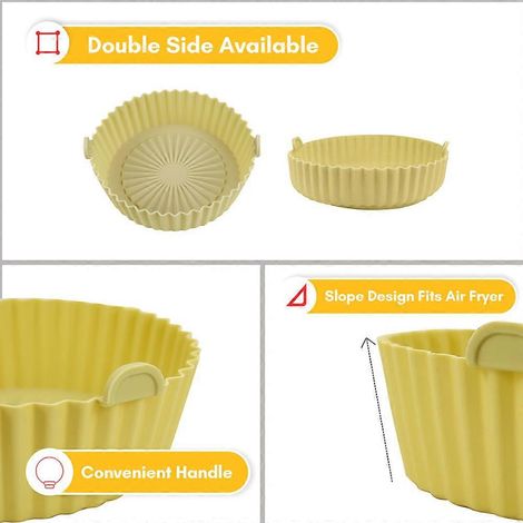 Tapis de cuisson réutilisable en silicone pour friteuse à air chaud, 16,5 cm, résistant à la chaleur, bleu (1/4)