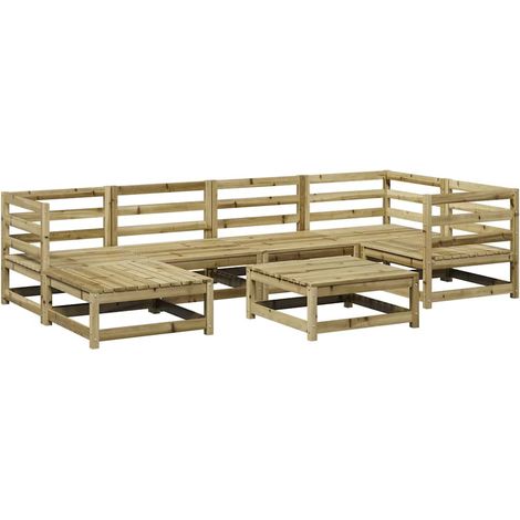 Maison Exclusive - 7-tlg. Garten-Sofagarnitur Kiefernholz Imprägn