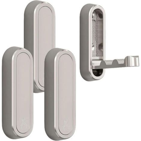 4 Pièces Crochets Muraux Pliables, Crochet Pliant 90 Degrés, Crochets pour Manteaux Invisibles pour Chambre Salle de Bain,Argent (1/5)