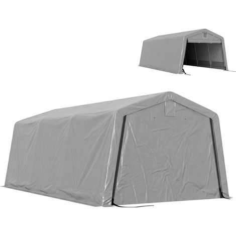 Tente garage carport dim. 6,2L x 3,3l x 2,4H m acier galvanisé robuste PE haute densité 150 g/m² imperméable anti-UV (1/5)