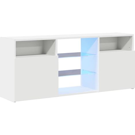 Mueble para TV con luces LED blanco 120x30x50 cm vidaXL (1/8)