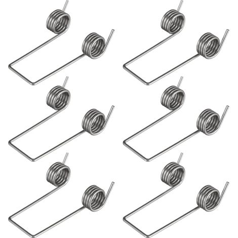 Ressorts de Torsion Pièce de Remplacement Polyvalente en Acier Inoxydable Lot de 6 Argentés Installation Facile pour Couvercle Poubelle (1/5)