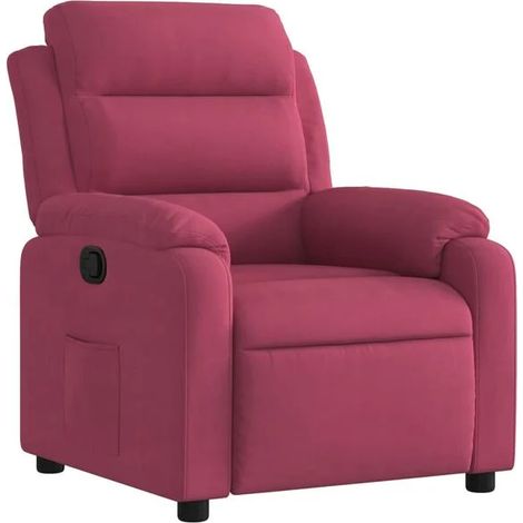 Chaise longue en velours rouge bordeaux – Canapé lit réclinable avec dossier réglable, design élégant et confort maximal pour salon ou chambre (1/5)