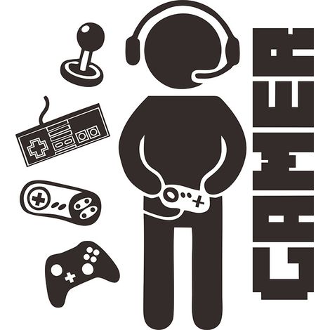 Set mit 2 Gamer-Wandaufklebern, künstlerische Wanddekorationen für Videospiele (1/4)