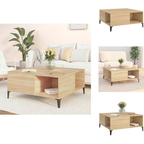 Couchtisch Sonoma-Eiche 80x80x36,5 cm Holzwerkstoff - Couchtisch - Wohnzimmerschrank - Esszimmertisch - Holztisch - Tisch Mit Schubladen (1/5)