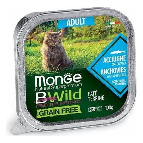 Paté de anchoa para gato adulto Monge BWild Cat 100 g