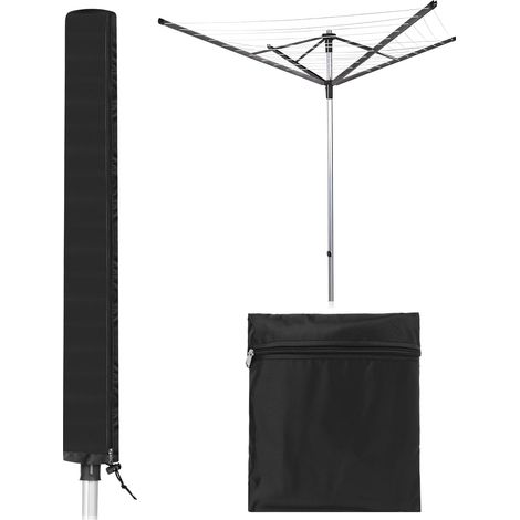 Housse Sechoir Parapluie Exterieur, Housse Seche Linge Parapluie, Housses de Protection Imperméable 420D Oxford avec Fermeture Eclair pour sèche-linge Rotatif(180x16x16cm) (1/5)