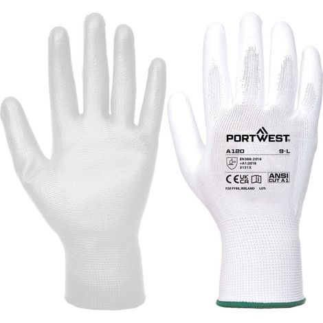 Gants enduit PU Blanc M - Taille 8 (1/2)