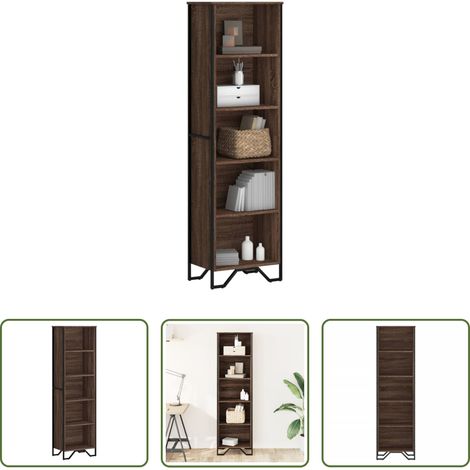 Rangement livres - Bibliothèque chêne marron 50x31x169 cm bois d'ingénierie (1/5)