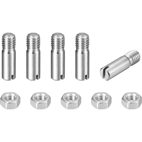 5pcs Goupilles Cylindriques avec Écrou, M6x20mm Goujon Cylindrique Fendu Fileté Externe 304 Acier Inoxydable Industriel Mécanique Chevilles Support d'Étagère Tige Fixation Meubles (1/5)