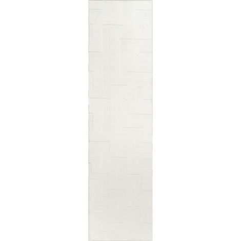 Alfombra para salón estilo moderno forma rectangular jacquard 80 x 300 cm pelo corto blanco crema Gingera (1/5)