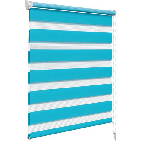 Enrouleur Jour Nuit sans Perçage, 90x150 cm, Turquoise (1/5)