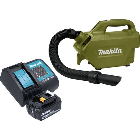 Aspiratore a batteria Makita DCL 184 SFO 18 V 54 mbar 0,5 l serie Olive Outdoor Adventure + 1x batteria ricaricabile 3,0 Ah + caricabatterie
