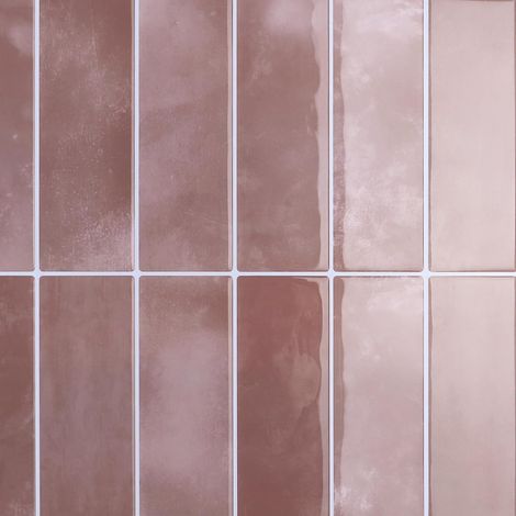 Dalle PVC Adhésive Murale Effet Marbre Rose pour Cuisine et Salle de Bain - Crédence Imperméable Rectangulaire pour Cheminée - 4 Pièces 30.5cm x 30.5cm (1/5)