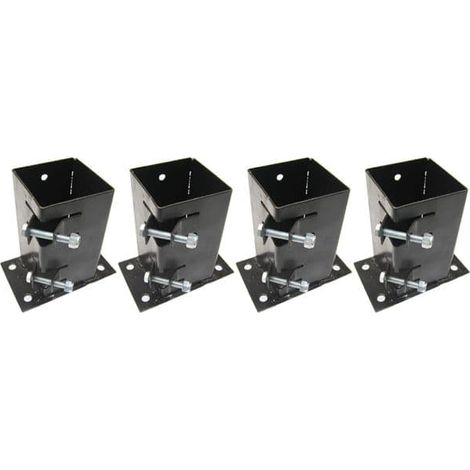 x4 3" Flush Fit Bolt Down Bolt Grip Fence Supports - 75MM Post Holder Like Metpost
