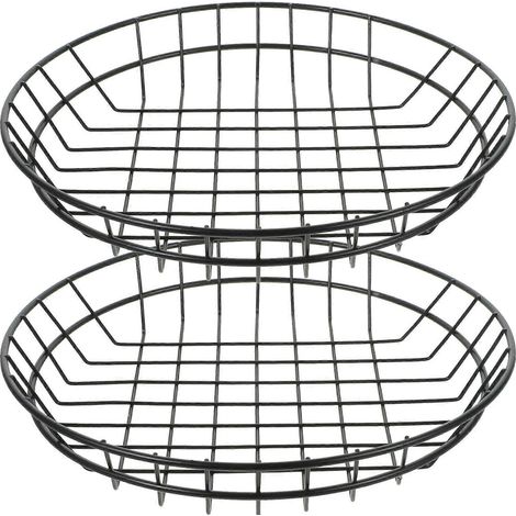Panier à pain de rangement, lot de 2, en fer, élégant, porte-aliments (1/5)