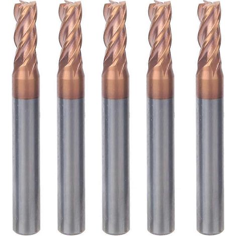 mm 4-schneidiger Spiral-Schaftfräser mit Nano-Beschichtung aus Wolframstahl für CNC-Fräsen (5 Stück)