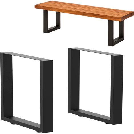 DanDiBo 2x Bankgestell Metall Schwarz 43 x 40 cm Bank Füße Bankbeine 96663 Bankkufen Couchtisch Tisch Beine Tischgestell (1/5)