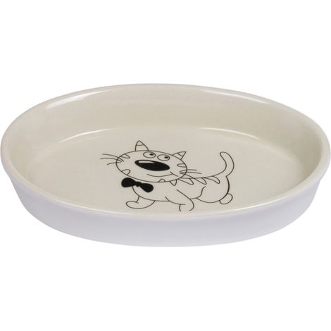 Nobby Katzennapf Keramik oval Ø 17 cm - 120 ml creme-beige Katzennäpfe