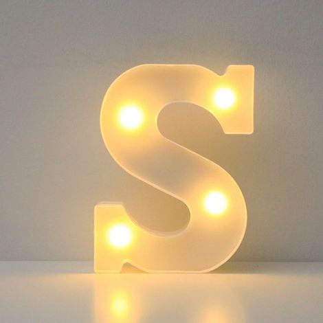 Lettre LED Alphabet - 16 cm x 18 cm x 4,5 cm - ABS Blanc - Éclairage Chaud - Fixation Murale ou Autonome - 1 Pièce (1/3)