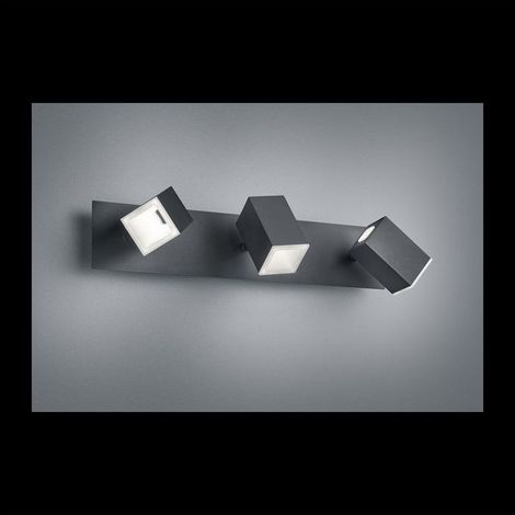 Spot plafond orientable LAGOS noir 3x LED 3000K Trio