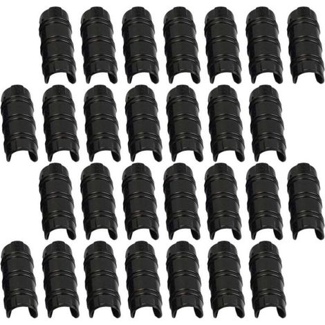 50 Pcs Bâtiments De Jardin Tube Clip PC Serre Cadre Pinces De Tuyau Tube Film Clip pour Serre Bannière Cadre Abris Noir 20Mm (1/4)