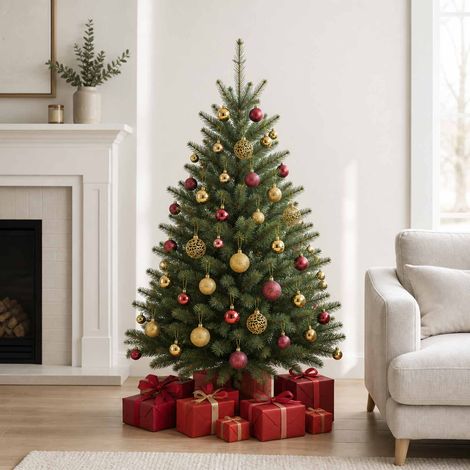 vidaXL Bolas de Navidad 100 uds color dorado y rojo tinto 3 / 4 / 6 cm (1/5)