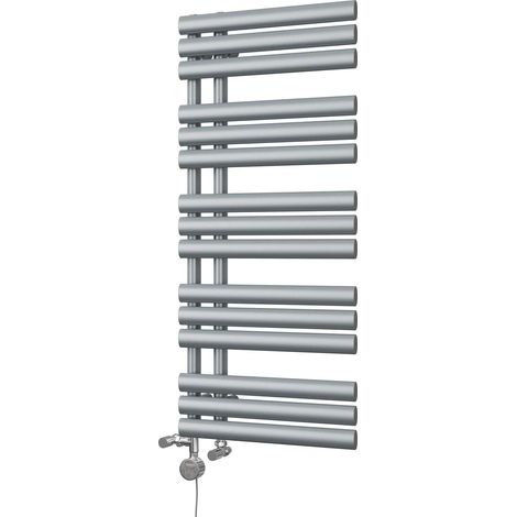 Percival - Silver Dual Fuel Towel Rail H1120mm x W500mm Thermostatic (1/3)