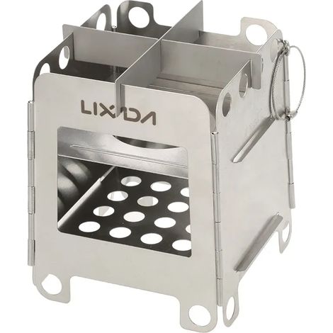 Réchaud de camping portable en acier inoxydable, idéal pour le camping, la randonnée, les pique-niques et les voyages. (1/5)