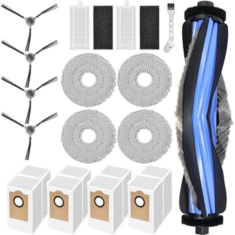 16 Pièces Accessoires pour Lefant M3 Gen2 /M3/M3 Max aspirateur rechange,1 brosse principale,4 serpillières,4 sacs à poussière,2 filtres,4 brosses latérales (1/5)