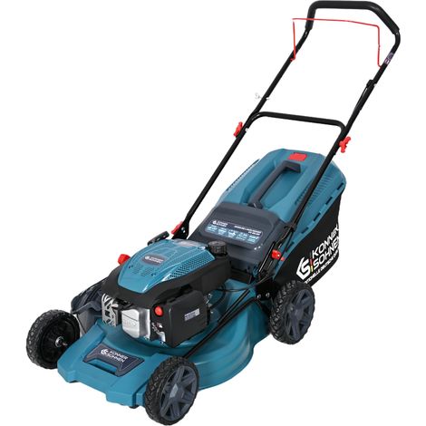 Cortacésped de gasolina Könner & Söhnen KS 46LMG, ancho de corte de 46 cm, motor de 4 tiempos, ajuste central de altura, recogedor de césped de 60 L, potente e ideal para jardines grandes. (1/5)