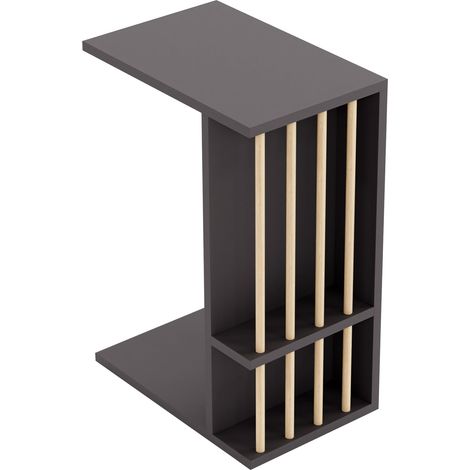 Tavolino laterale in truciolare legno e plastica 44 x 29 x 65 cm nero 030010960
